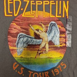 Led Zeppelin US Tour 1975 Grey Men's T-shirt Medium